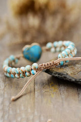 Handmade Heart Shape Natural Stone Bracelet Bracelets - Tophatter Daily Deals