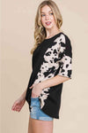 BOMBOM Rodeo Love Ribbed Animal Contrast Tee Women's T-Shirts - Tophatter Daily Deals