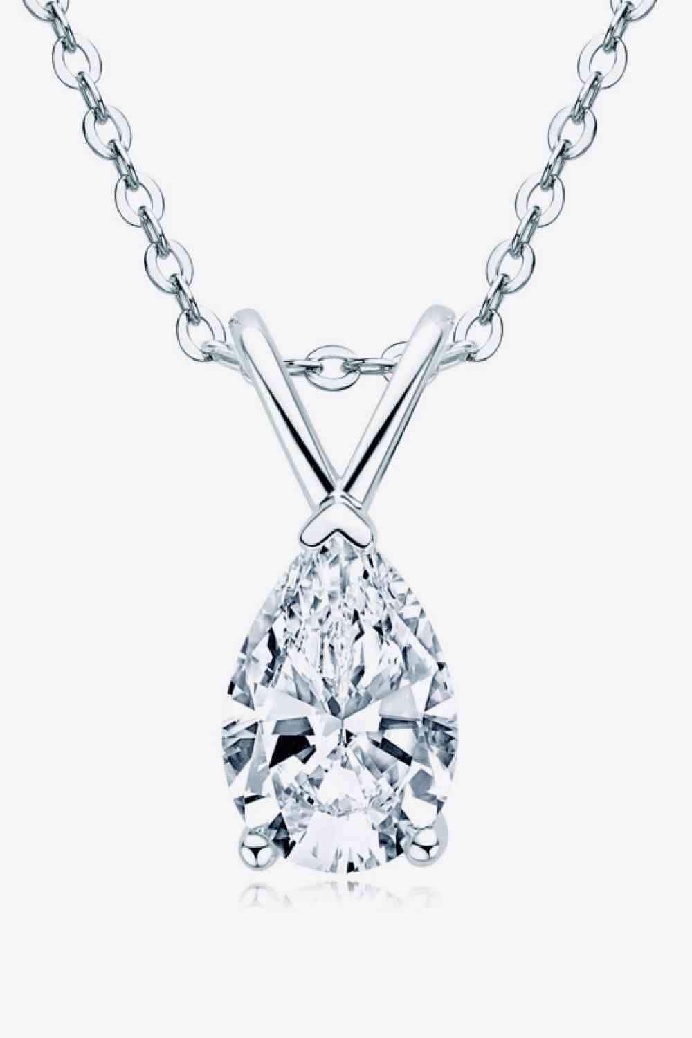 1.5 Carat Moissanite Pendant 925 Sterling Silver Necklace Silver One Size Moissanite - Tophatter Daily Deals