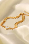 Leaf Chain Heart Bracelet Bracelets - Tophatter Daily Deals