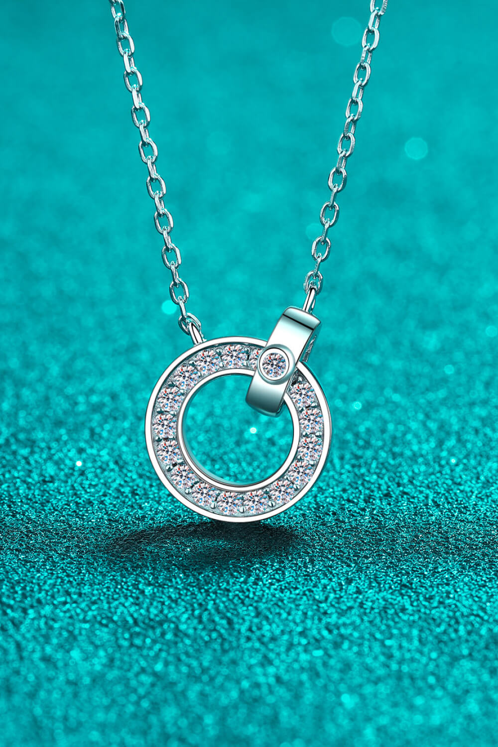 Moissanite Pendant Rhodium-Plated Necklace Silver One Size Moissanite - Tophatter Daily Deals