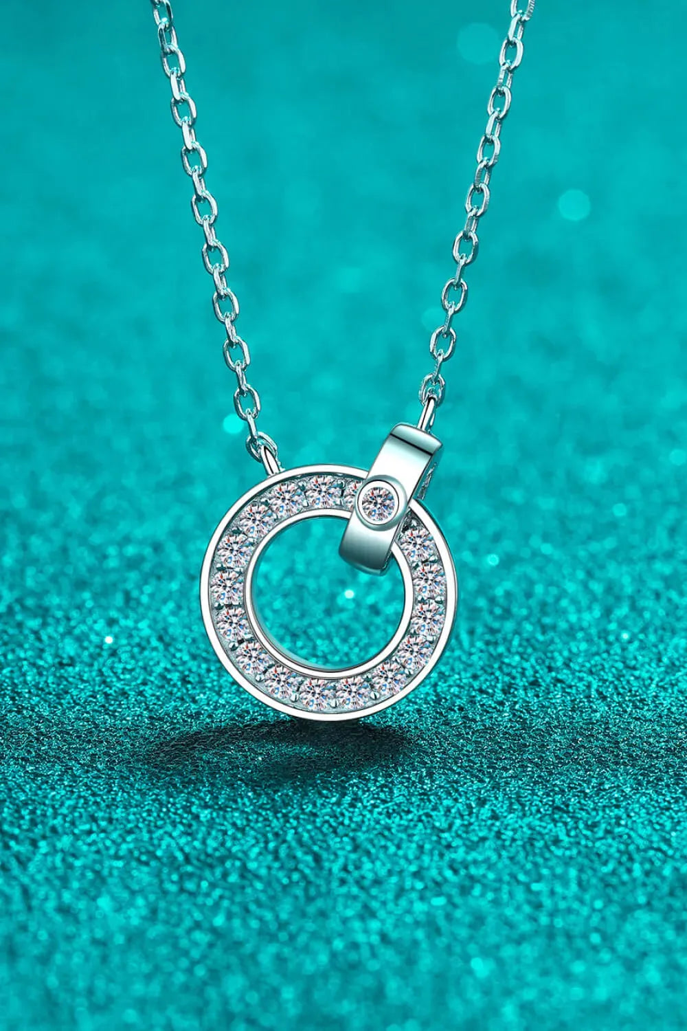 Moissanite Pendant Rhodium-Plated Necklace Silver One Size Moissanite - Tophatter Daily Deals