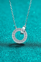 Moissanite Pendant Rhodium-Plated Necklace Silver One Size Moissanite - Tophatter Daily Deals