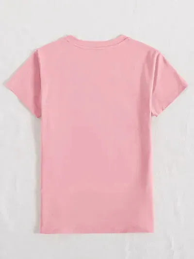 Rabbit Round Neck Short Sleeve T-Shirt Women's T-Shirts - Tophatter Daily Deals