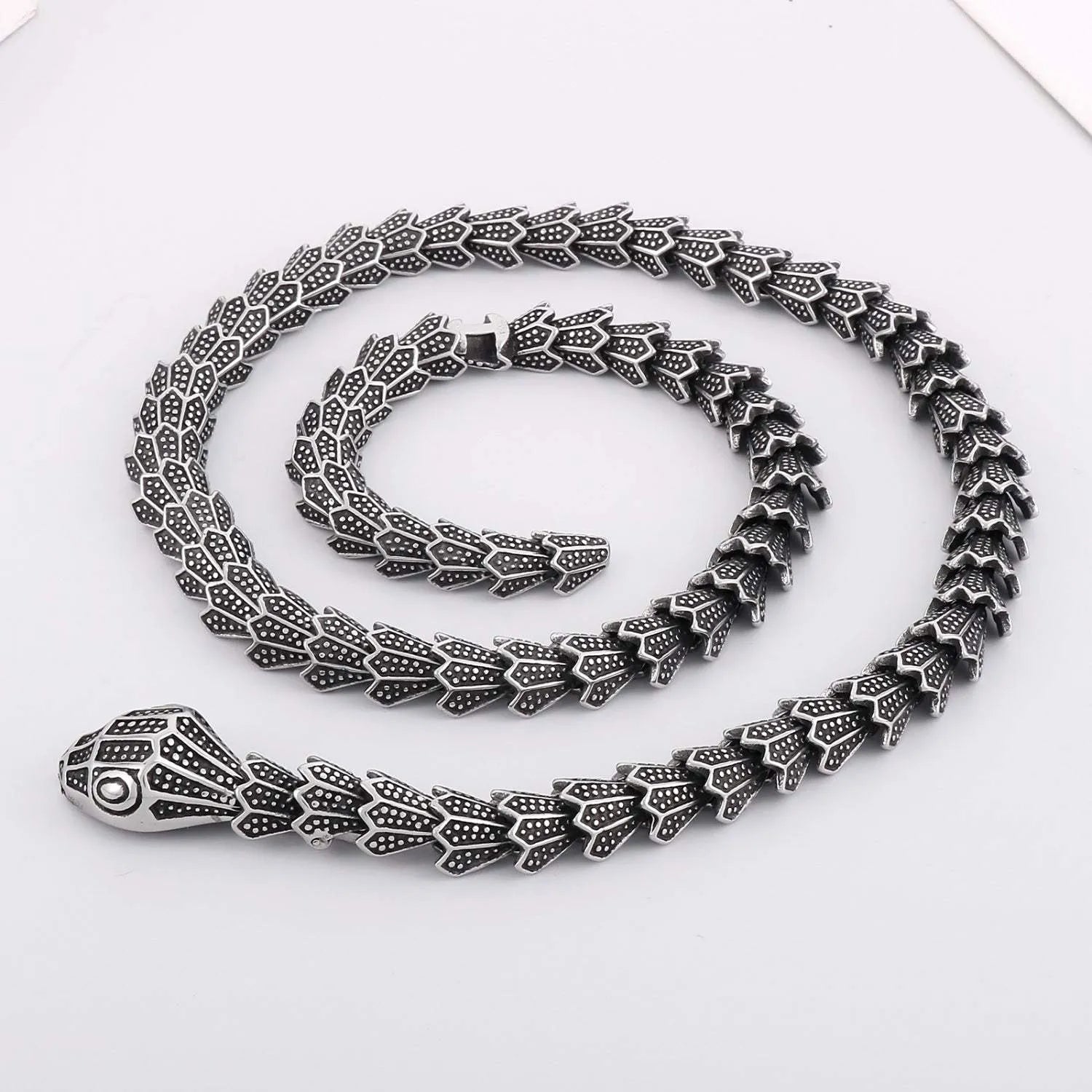 Stainless Steel Snake Shape Necklace Necklaces - Tophatter Daily Deals