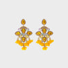 Flower Shape Rhinestone Alloy Dangle Earrings Mustard One Size Earrings - Tophatter Daily Deals