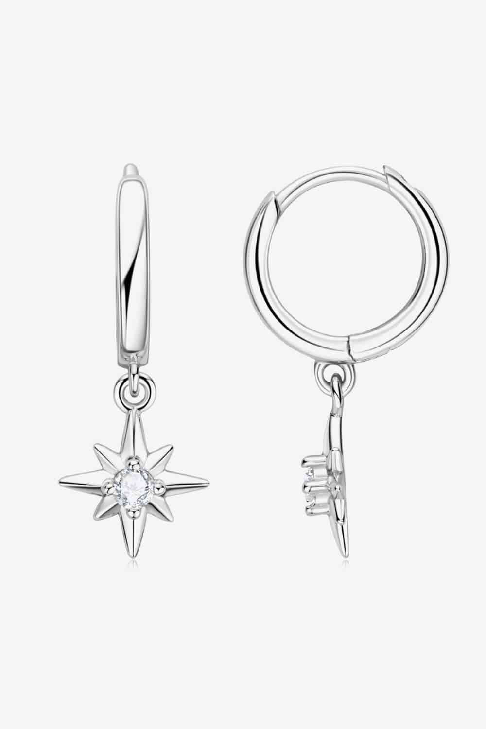 Moissanite Star Drop Earrings Silver One Size Moissanite - Tophatter Daily Deals