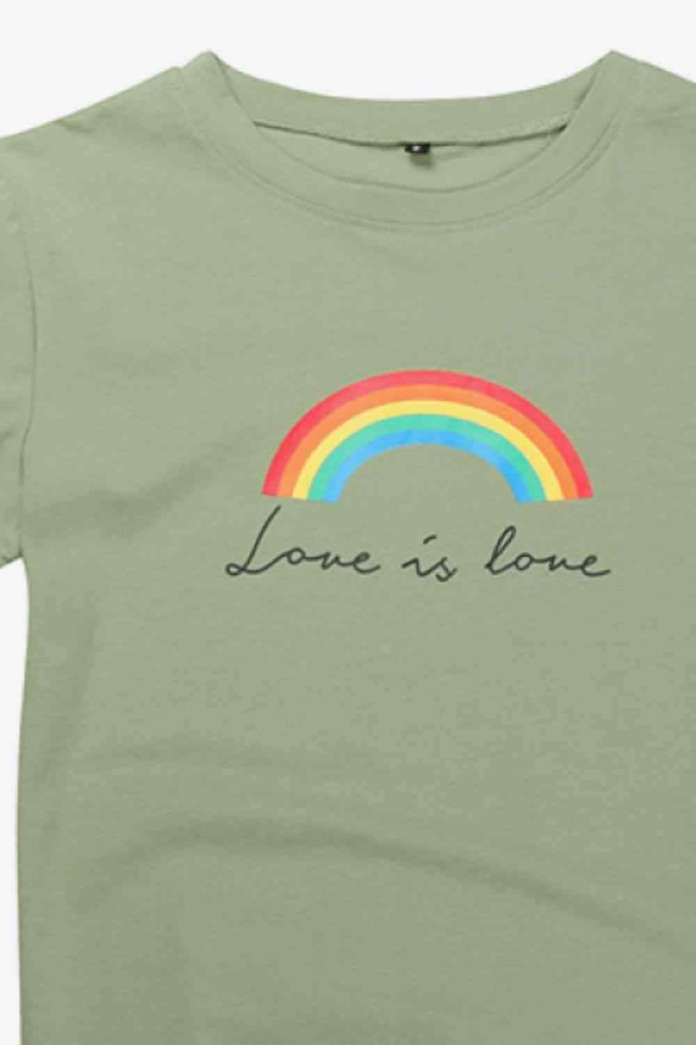 LOVE IS LOVE Rainbow Graphic Tee Shirt Women's T-Shirts - Tophatter Daily Deals