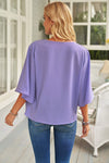 Short Sleeve Draped Blouse Blouses - Tophatter Daily Deals