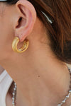 Stainless Steel Scale C-Hoop Earrings Earrings - Tophatter Daily Deals