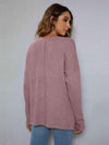 Dropped Shoulder High-Low Waffle-Knit Top Blouses - Tophatter Daily Deals