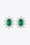 1 Carat Lab-Grown Emerald Stud Earrings Earrings - Tophatter Daily Deals