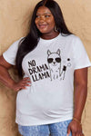 Simply Love Full Size NO DRAMA LLAMA Graphic Cotton Tee Women's T-Shirts - Tophatter Daily Deals