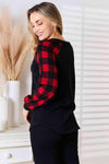 Heimish Full Size Sequin Reindeer Graphic Plaid Top Women's T-Shirts - Tophatter Daily Deals