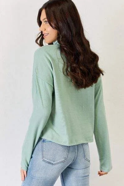 HYFVE Long Sleeve Turtleneck Top Blouses - Tophatter Daily Deals