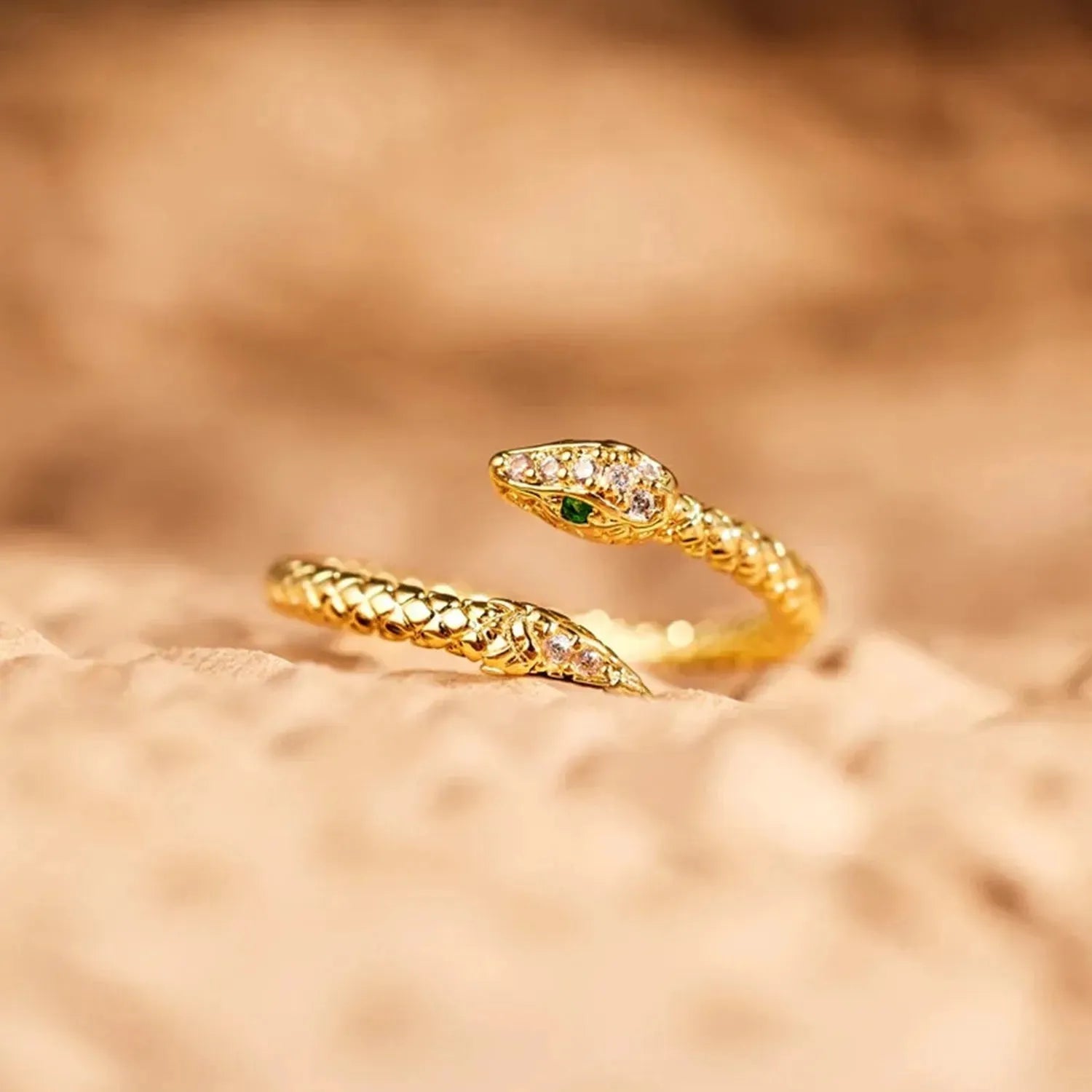 Snake Shape 18K Gold-Plated Bypass Ring Rings - Tophatter Daily Deals