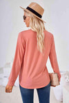 Square Neck Ruched Long Sleeve Blouse Blouses - Tophatter Daily Deals