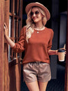 Round Neck Long Sleeve Top Blouses - Tophatter Daily Deals