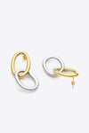 Two-Tone Double Hoop Earrings Earrings - Tophatter Daily Deals