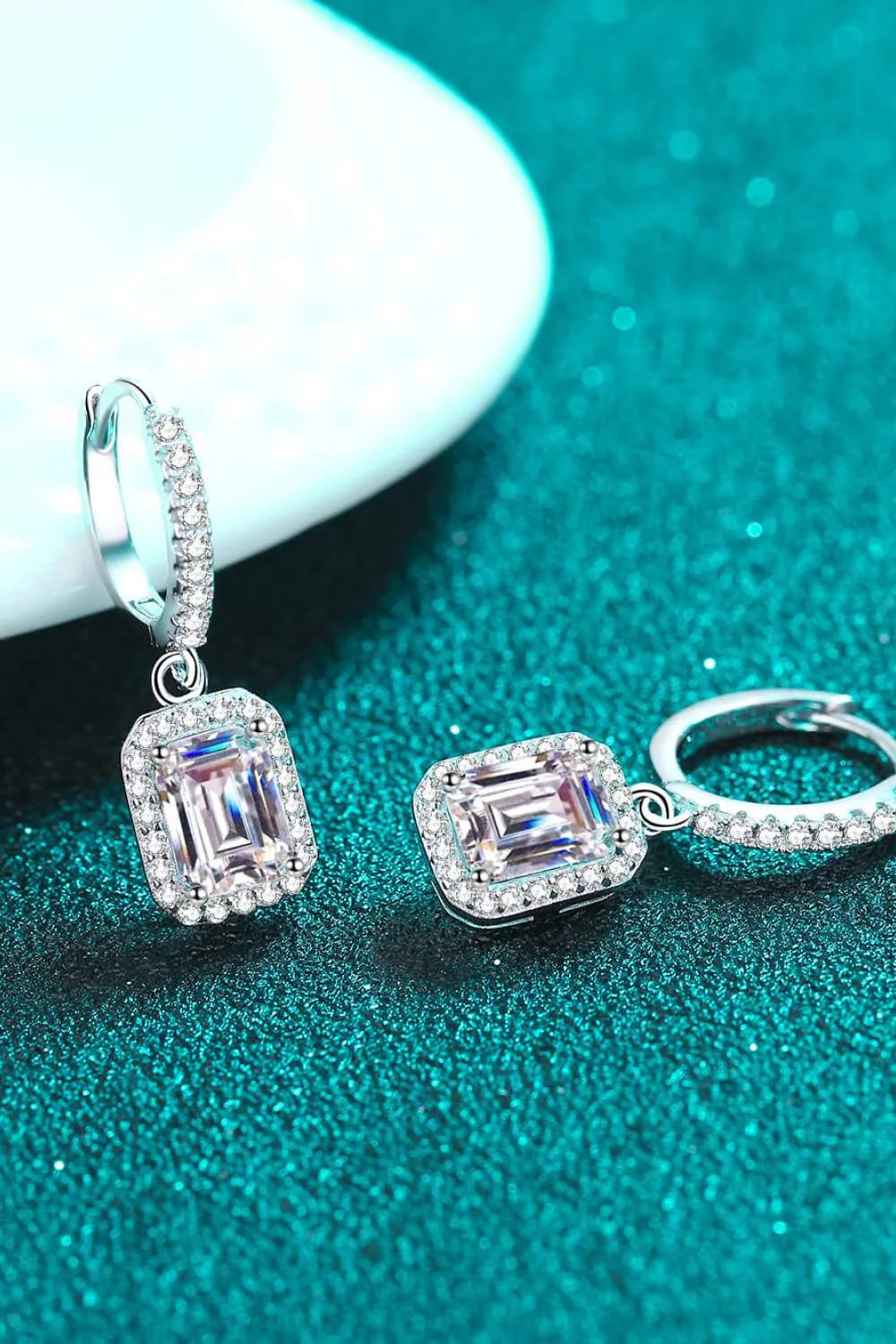 Moissanite 925 Sterling Silver Drop Earrings Moissanite - Tophatter Daily Deals