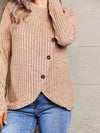 Double Take Ribbed Round Neck Buttoned Long Sleeve Tee Women's T-Shirts - Tophatter Daily Deals