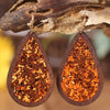 Sequin Wood Teardrop Earrings Terracotta One Size Earrings - Tophatter Daily Deals