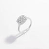 925 Sterling Silver Inlaid Zircon Square Shape Ring Rings - Tophatter Daily Deals