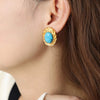 18K Gold-Plated Natural Stone Earrings Earrings - Tophatter Daily Deals