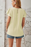 Round Neck Keyhole Cap Sleeve T-Shirt Women's T-Shirts - Tophatter Daily Deals