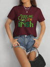 KISS ME I'M IRISH Round Neck T-Shirt Women's T-Shirts - Tophatter Daily Deals