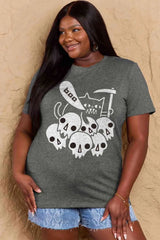 Simply Love Full Size Graphic BOO Cotton T-Shirt Women's T-Shirts - Tophatter Daily Deals