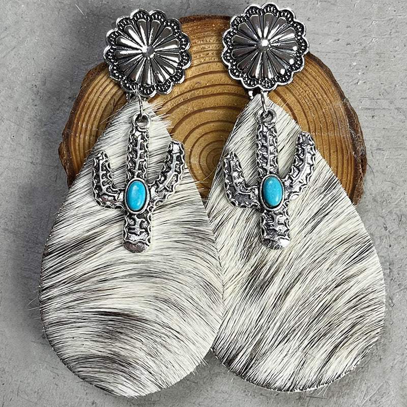 Turquoise Cactus Dangle Earrings Style I One Size Earrings - Tophatter Daily Deals