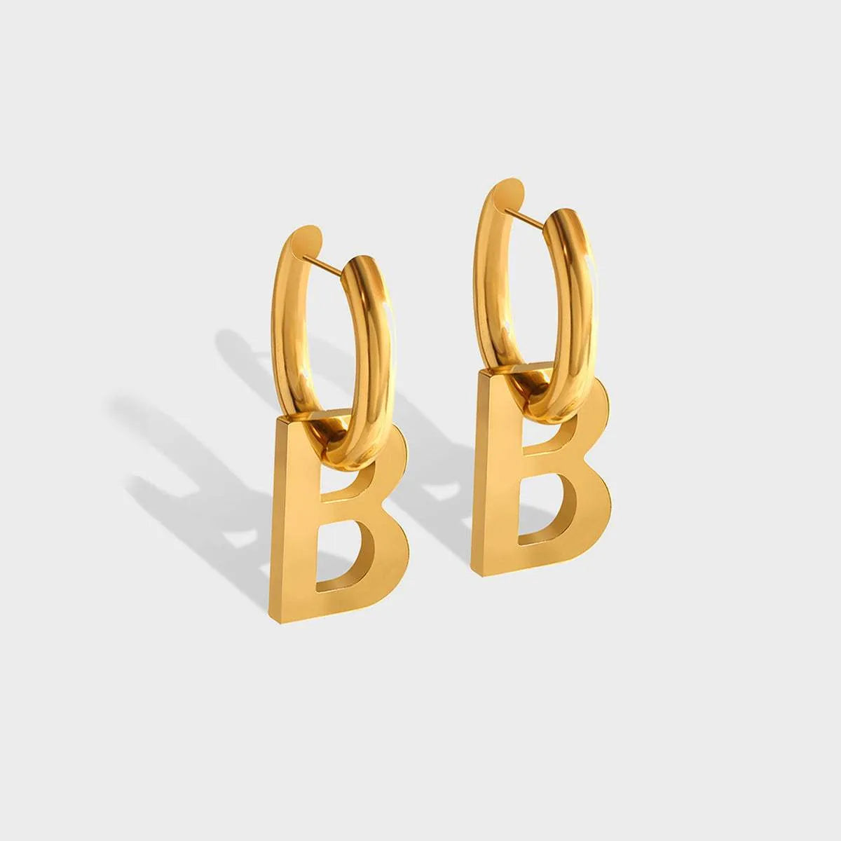 Letter B Titanium Steel Earrings Earrings - Tophatter Daily Deals