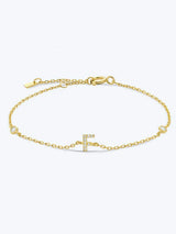 A To F Zircon 925 Sterling Silver Bracelet F-Gold One Size Bracelets - Tophatter Daily Deals