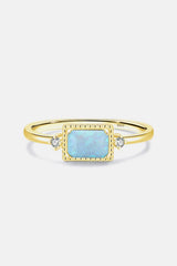 925 Sterling Silver Opal Ring Gold Opal - Tophatter Daily Deals