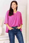Sew In Love Full Size Ribbed V-Neck Short Sleeve Top Blouses - Tophatter Daily Deals