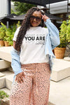 Simply Love Full Size YOU ARE ENOUGH Short Sleeve T-Shirt Women's T-Shirts - Tophatter Daily Deals