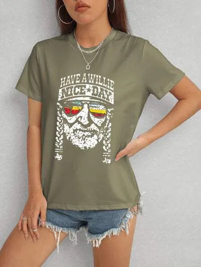 HAVE A WILLIE NICE DAY Round Neck T-Shirt Women's T-Shirts - Tophatter Daily Deals