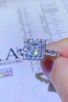 Adored 1 Carat Moissanite Square Ring - Tophatter Deals