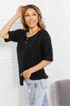 BOMBOM At The Fair Animal Textured Top in Black Blouses - Tophatter Daily Deals