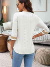 V-Neck Eyelet Blouse Blouses - Tophatter Daily Deals