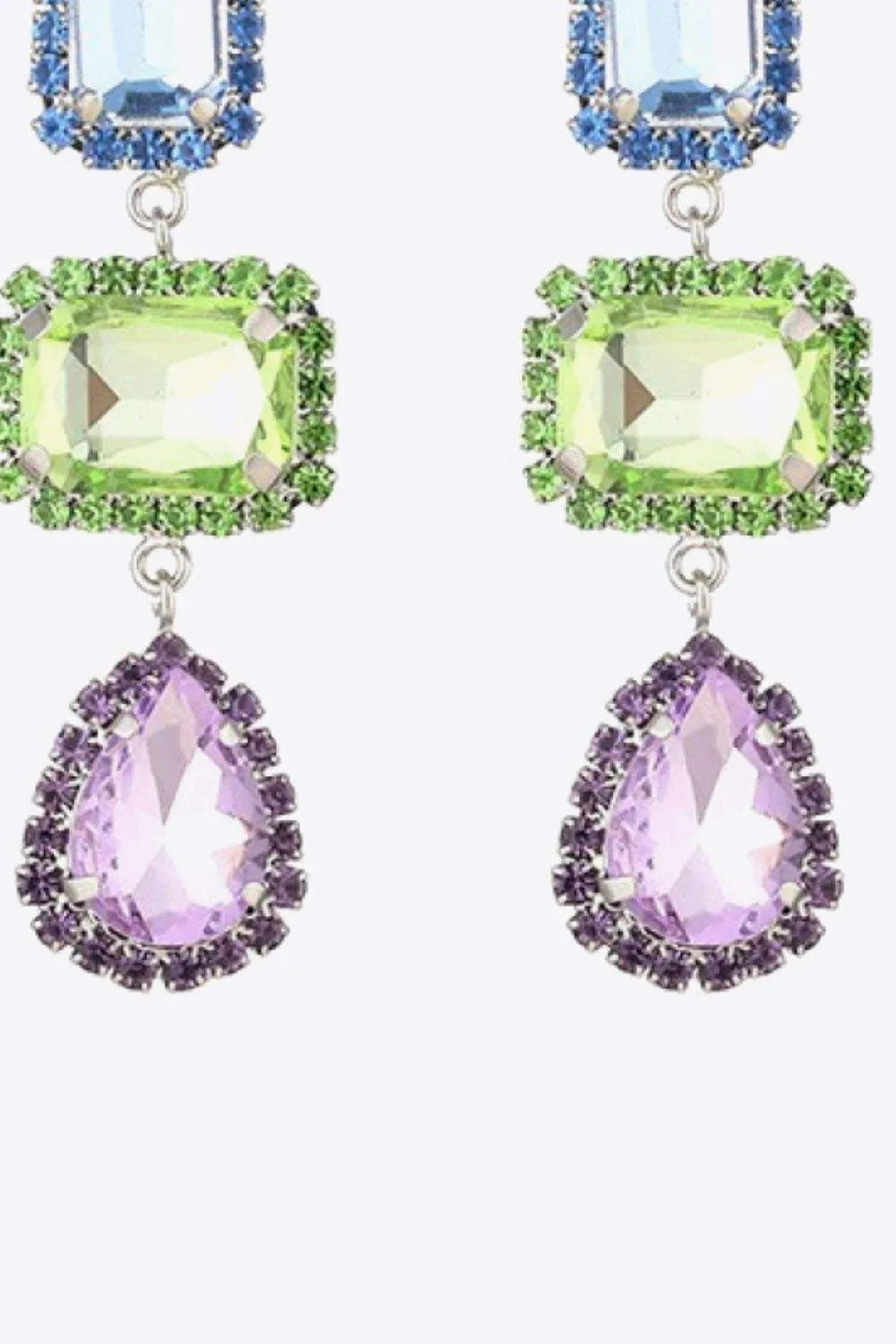 Multicolored Glass Stone Copper Earrings Earrings - Tophatter Daily Deals
