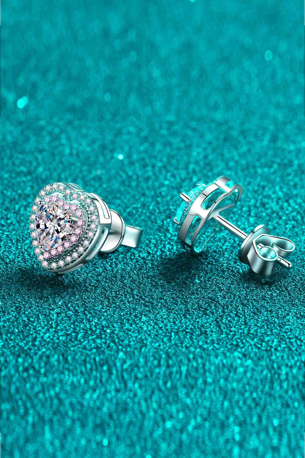 Moissanite Heart-Shaped Stud Earrings Moissanite - Tophatter Daily Deals