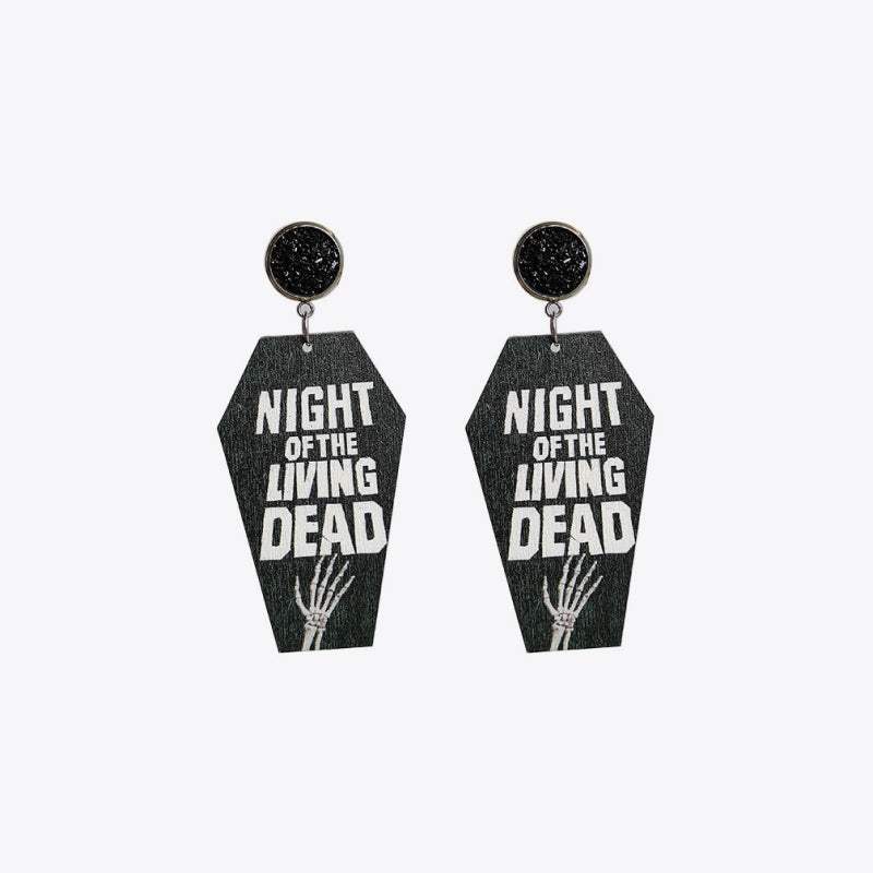 Coffin Shape Wooden Dangle Earrings Earrings - Tophatter Daily Deals