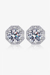 2 Carat Moissanite 925 Sterling Silver Stud Earrings Silver One Size Moissanite - Tophatter Daily Deals