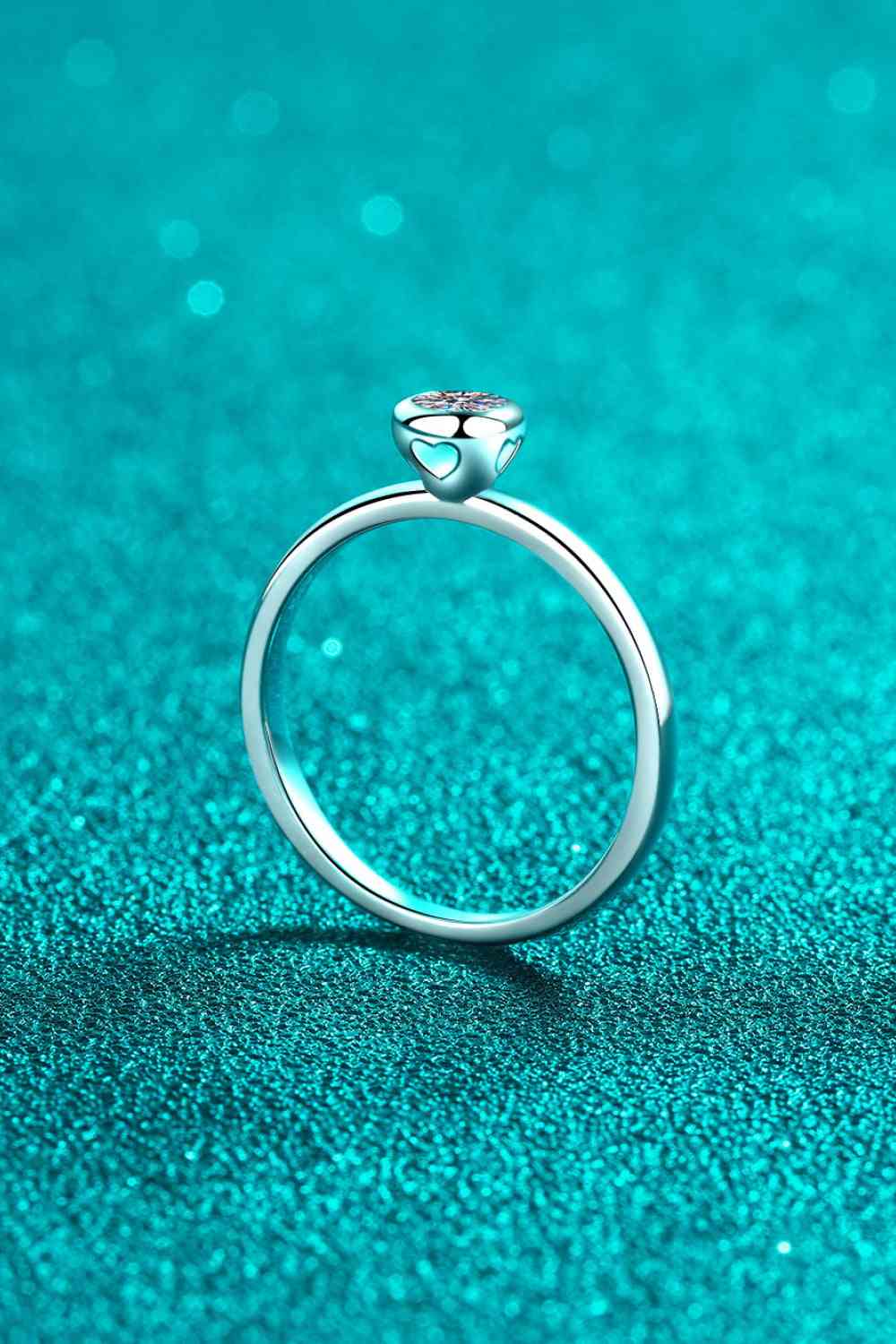 Moissanite Rhodium-Plated Solitaire Ring Moissanite - Tophatter Daily Deals