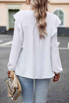 Round Neck Ruffled Blouse Blouses - Tophatter Daily Deals