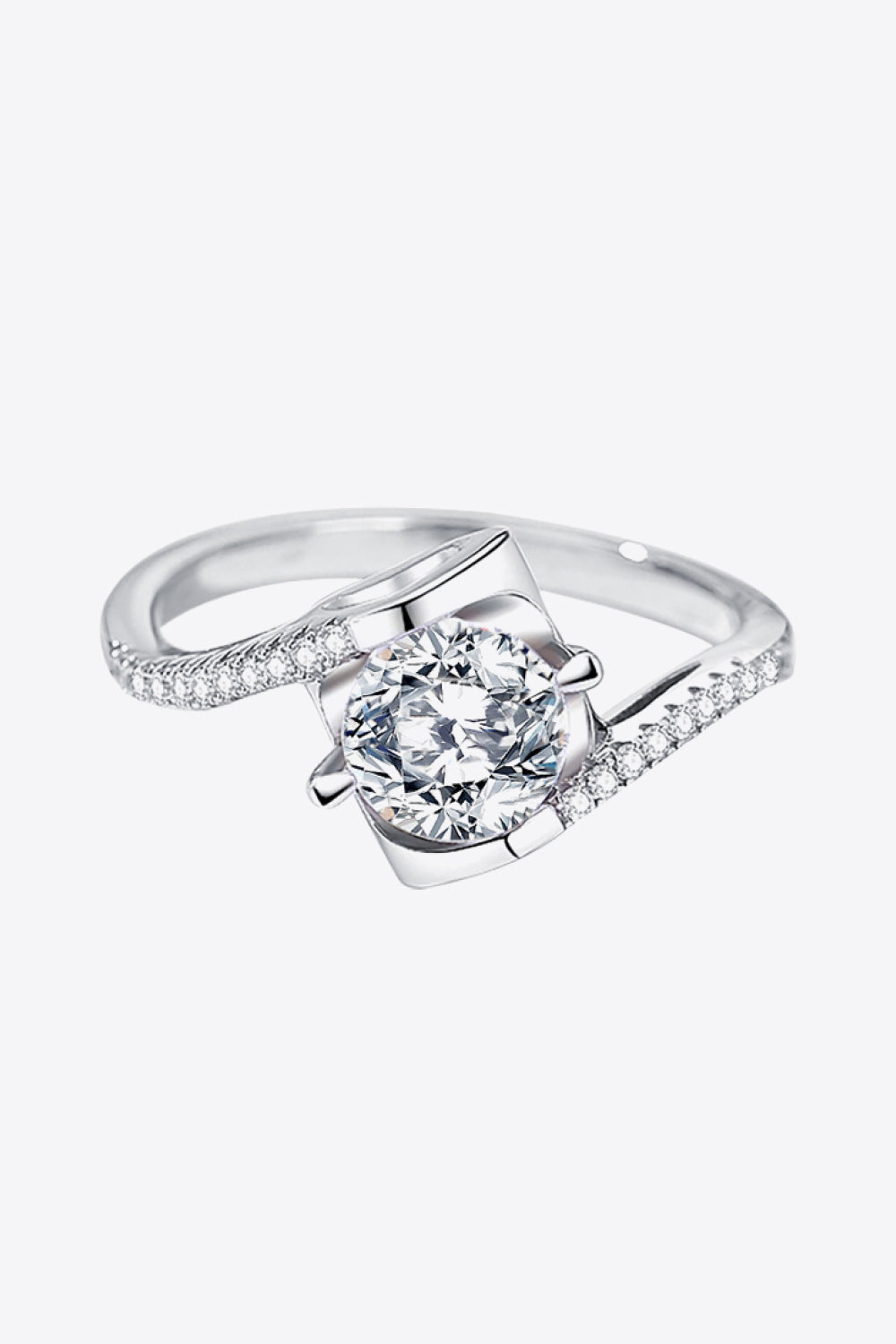 Darling You 925 Sterling Silver Moissanite Ring Silver Moissanite - Tophatter Daily Deals