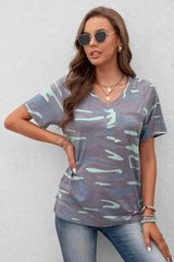 Leopard V-Neck Tee with Pocket Women's T-Shirts - Tophatter Daily Deals