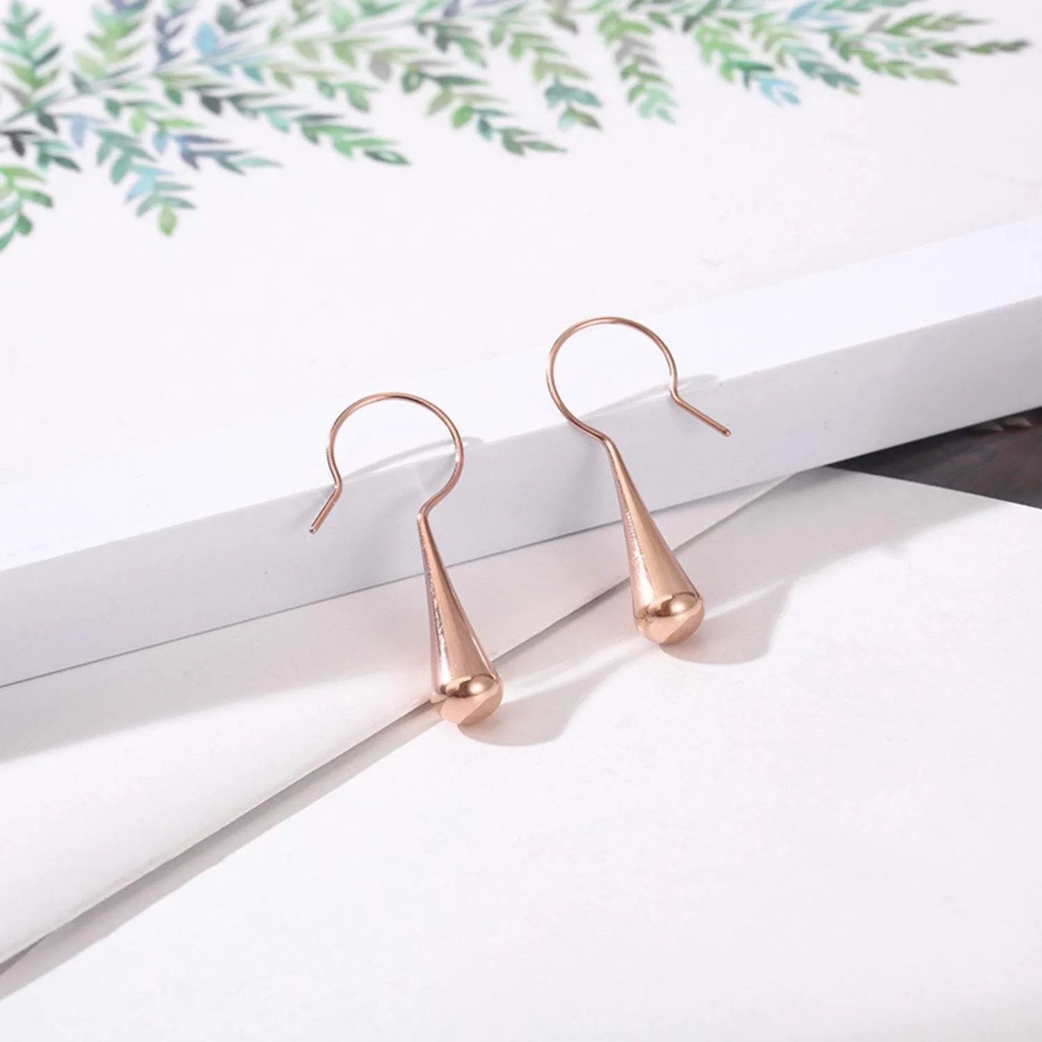 Stainless Steel Geometric Earrings Rose Gold One Size Earrings - Tophatter Daily Deals